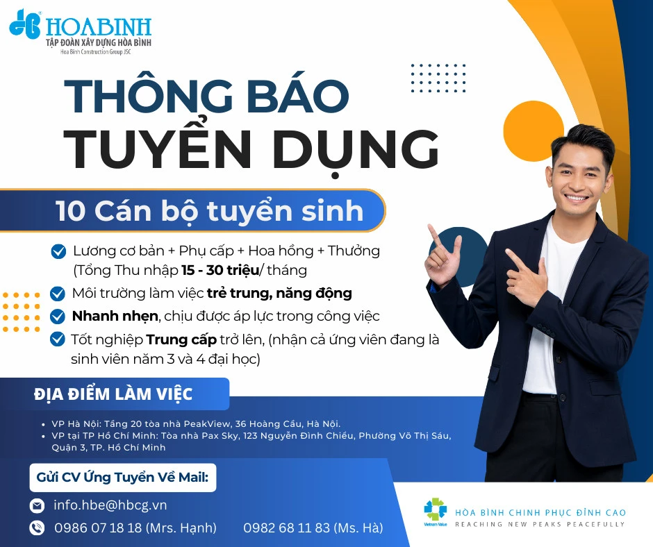 THÔNG BÁO TUYỂN DỤNG CÁN BỘ TUYỂN SINH